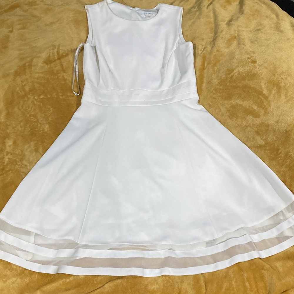 Calvin Klein White Formal Kids Dress brand new